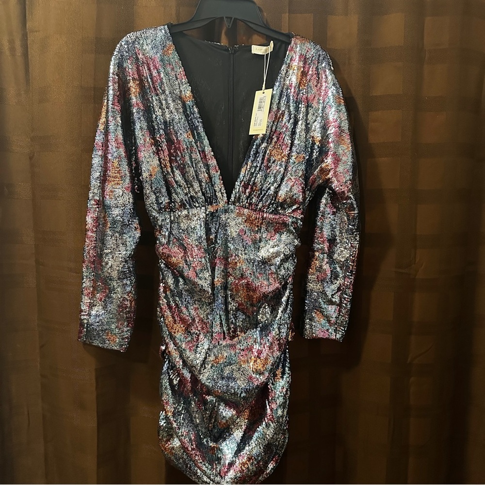 NWT Ramy Brooke Auerbach Sequin Mini Dress in Floral Sequin size 2‎ reg $795 - Picture 8 of 10